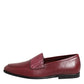 Burgundy Leather Formal Slip On Shoes