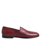 Burgundy Leather Formal Slip On Shoes