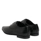 Black Exotic Leather Lace Up Derby Shoes
