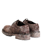 Brown Leather Distressed Brogue Lace Up Shoes
