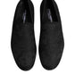 Black Floral Brocade Loafers Men Dress Shoes
