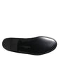 Black Floral Brocade Loafers Men Dress Shoes