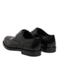 Black Leather Derby Wingtip Formal Shoes