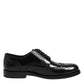 Black Leather Derby Wingtip Formal Shoes