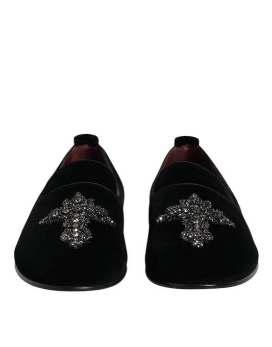 Black Suede Cross Slip On Loafers Dress Shoes