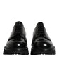 Black Leather Lace Up Trekking Dress Shoes