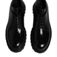 Black Leather Lace Up Trekking Dress Shoes