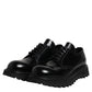 Black Leather Lace Up Trekking Dress Shoes