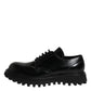 Black Leather Lace Up Trekking Dress Shoes