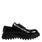 Black Leather Lace Up Trekking Dress Shoes