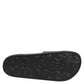 Black Leather Slides Flats Beachwear Shoes