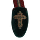 Green Velvet Cross Embellished Slippers Shoes
