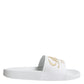 White Leather Slides Sandals Beachwear Shoes