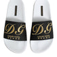 White Black Leather Sandals Beachwear Shoes