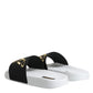 White Black Leather Sandals Beachwear Shoes