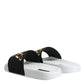 White Black Leather Sandals Beachwear Shoes