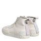 White Leather Mid Top Sneakers Shoes