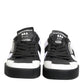 Black White Leather MIAMI Low Top Sneakers Shoes