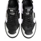 Black White Leather MIAMI Low Top Sneakers Shoes