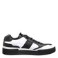 Black White Leather MIAMI Low Top Sneakers Shoes