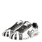 White Studded Printed Low Top Sneakers Shoes