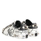 White Studded Printed Low Top Sneakers Shoes