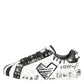White Studded Printed Low Top Sneakers Shoes