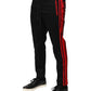 Red Stripe Cotton Logo Jogger Sweatpants Pants
