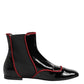 Black Jackie Buttoned Chelsea Boots Shoes