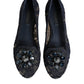 Blue Taormina Lace Crystals Flats Shoes