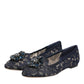 Blue Taormina Lace Crystals Flats Shoes
