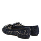Blue Taormina Lace Crystals Flats Shoes