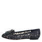 Blue Taormina Lace Crystals Flats Shoes