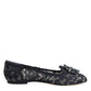 Blue Taormina Lace Crystals Flats Shoes