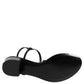 Black Leather Crystal Ankle Strap Sandals Shoes