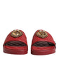 Red Devotion Matelassé Leather Slides Shoes
