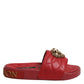 Red Devotion Matelassé Leather Slides Shoes