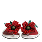 Red White KEIRA Flower Leather Sandals Shoes