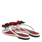 Red White KEIRA Flower Leather Sandals Shoes