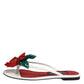 Red White KEIRA Flower Leather Sandals Shoes
