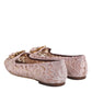 Pink Taormina Lace Crystals Flats Shoes