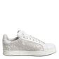 White Lace Leather Low Top Sneaker Shoes