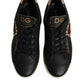 Black Leather Sacred Heart Sneakers Shoes