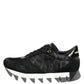 Black Gray Leopard Low Top Sneakers Shoes