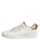 White Leather Low Top Women Sneakers Shoes