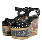 Multicolor Fish Polka Dot Wedge Sandals Shoes