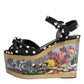 Multicolor Fish Polka Dot Wedge Sandals Shoes