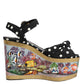 Multicolor Fish Polka Dot Wedge Sandals Shoes