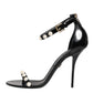 Black KEIRA Pearl Embellished Sandals Shoes