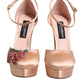 Pink Block Heels Ankle Strap Sandals Shoes